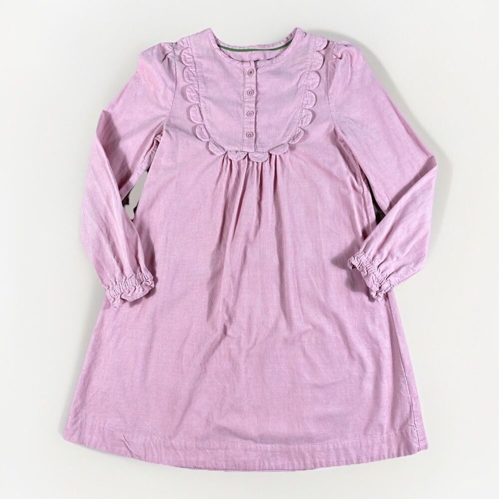 Mini Boden Norah Scallop Cord Vintage Pink Dress NWT Girls Size 11-12